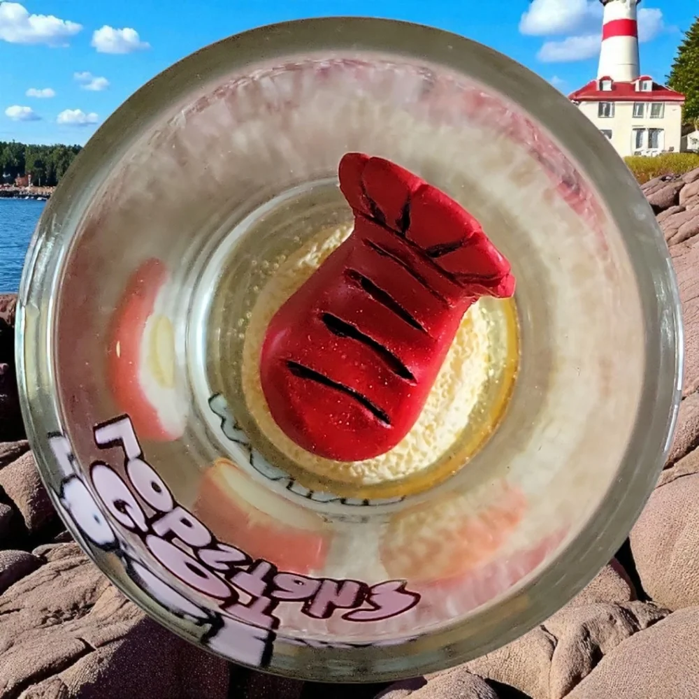 Vtg 90s Whimsical 3D Got Lobstah? Maine Bar Tavern Ocean Sea Lobster Shot Glass